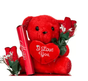 Valentine Teddy & Flower