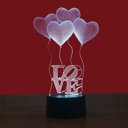 Simple Love Colorful 3D Touch Night Light