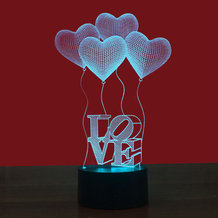 Simple Love Colorful 3D Touch Night Light