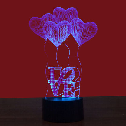 Simple Love Colorful 3D Touch Night Light